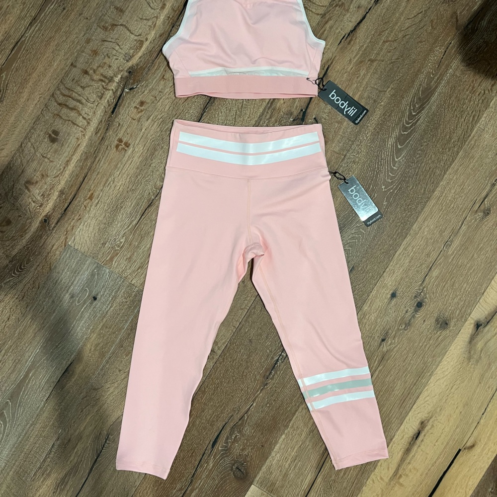 Lilybod Remy high waisted leggings in coral blush color, size small